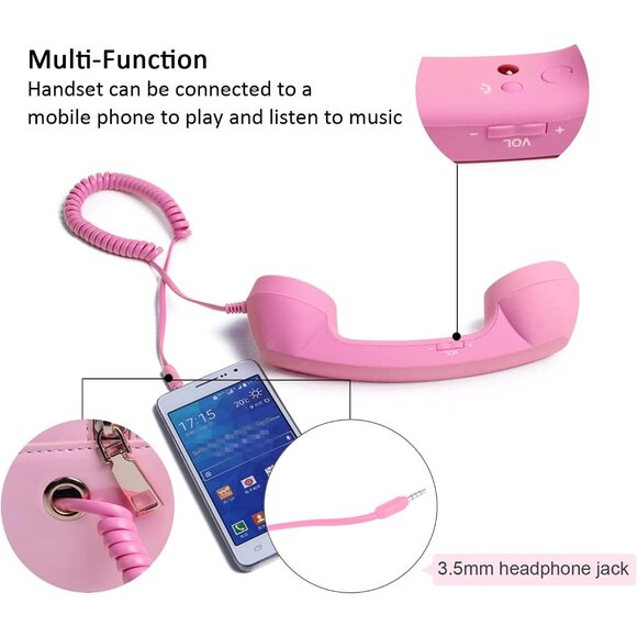 Fun Telephone Purse for Women Novelty Pink Phone Tote Handbags Top Handle Should - Picture 6 of 7